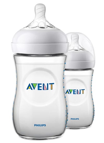 Buy Pack Of 2 Anti-Colic Natural Baby Feeding Bottle, 260 ml - Clear in Saudi Arabia