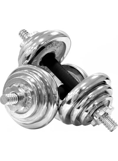 Buy Exercise Dumbbell Set With Case - Black/Silver 20kg in UAE