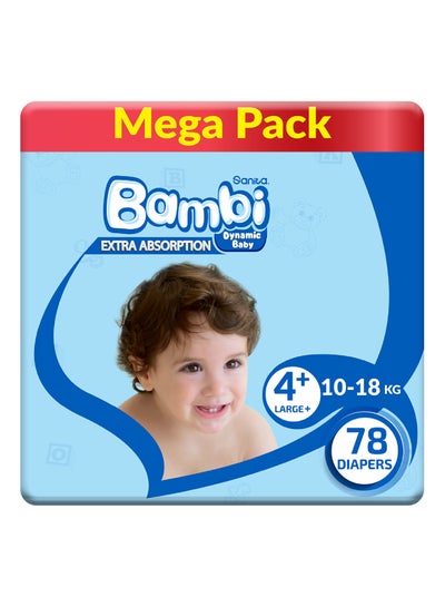 Buy Size 4+, Large+, 10-18 Kg, Mega Pack, 78 Diapers in UAE