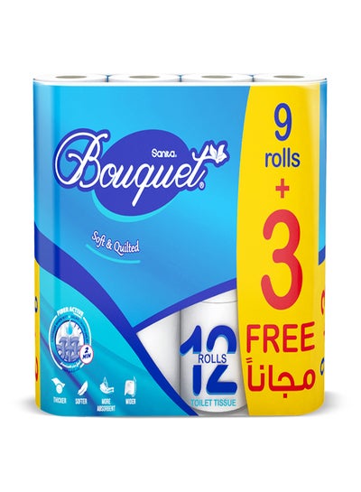 اشتري Toilet Tissue Embosssed 2 Ply, Pack of 12 White في السعودية