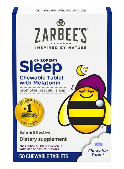 Buy Natural Grape Flavour Melatonin For Sleep - 50 Chewable Tablets in Saudi Arabia