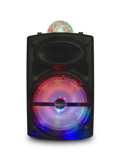 Buy Portable Trolly Speaker With DJ Party System- 2300W (PMPO),12V Battery, 12" Speaker, USB, TF, AUX, FM Radio, Mic Input, Bluetooth Function, UHF MIC - High-Quality Sound Experience Black Black in UAE