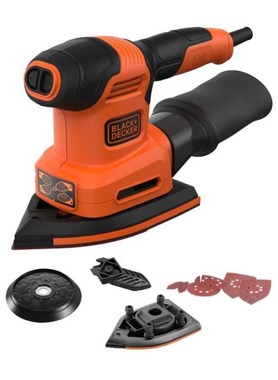 Buy 4-in-1 Multi Sander with Interchangeable Base 200W BEW200-GB Orange/Black in Saudi Arabia