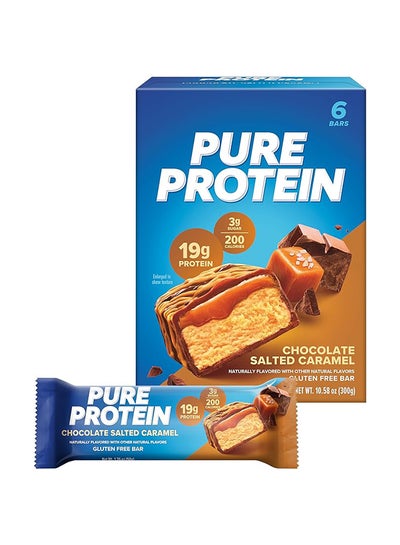 Buy Bar Chocolate Salted Caramel 19G Protein 3G Sugar 200 Calories Gluten Free Pack Of 6 300G in UAE