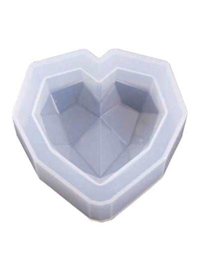 Buy 3D Diamond Love Heart Dessert Silicone Cake Mold White in Saudi Arabia