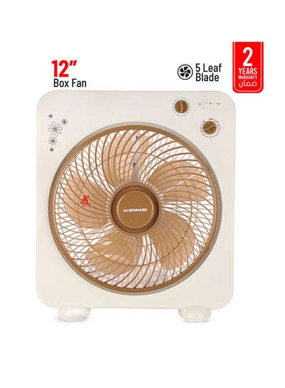 Buy Protable Box Fan OMF1759 White/Brown in UAE