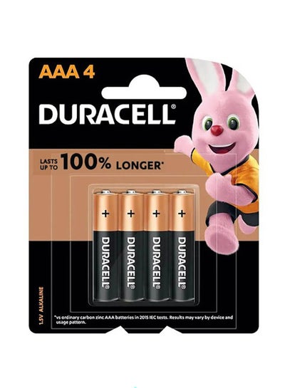 Buy Type AAA Alkaline Batteries, pack of 4 Multicolour in UAE