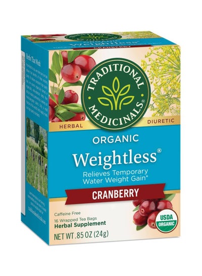 Buy Organic Weightless Cranberry, Relieves Temporary Water Weight Gain, Caffeine Free, 16 Tea Bags 24grams in UAE