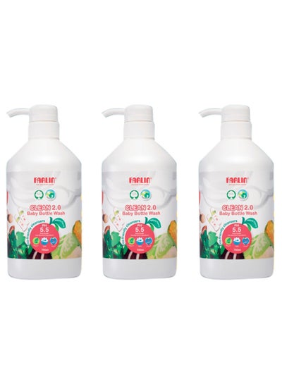 Buy Pack Of 3 Eco Friendly Clean 2.0 Baby Bottle Wash Liquid - 700ml in Saudi Arabia