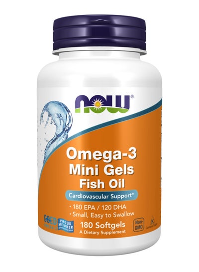 Buy Omega-3 Mini Gels Dietary Supplement - 180 Softgels 180 EPA / 120 DHA in UAE