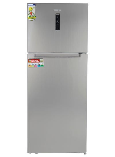 Buy 500L Gross/420L Net Capacity No Frost Double Door Refrigerator With Multi Airflow, Recessed Handle, Lock & Key, LED Interior Light, Ice Tray, Egg Tray, Unbreakable Glass Shelves, Large Crisper Drawer With Humidity Control,  Fridge - 325L/Freezer- 95L capacity GRF5109SXHN Silver in UAE