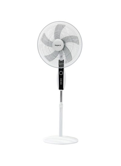 Buy 16" Pedestal Fan  - Three-Speed Selection, Jerk-Free Oscillation, Adjustable Height, Soft Head Tilting Mechanism, Aerodynamic Design, , 5 AS Blades 60 W PF 7502 White in UAE