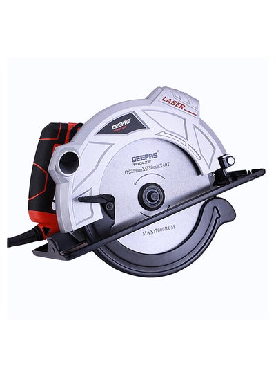 Buy 235mm Multi-Purpose Circular Saw, Bevel Angle Joint Cuts - 85mm Cutting Depth, Depth & Angle Adjustment | Ideal for Wood, Mild Steel & Plastic Red/Silver/Black in Saudi Arabia