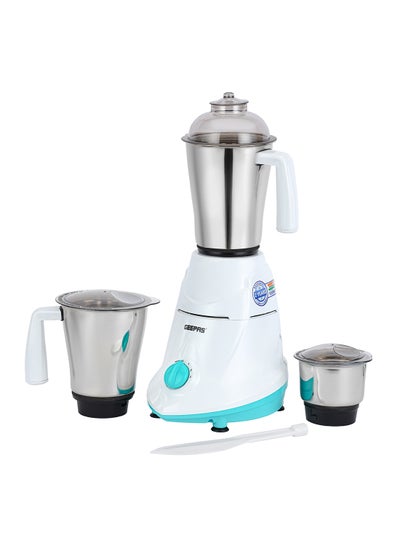 Buy 3-IN-1 Mixer Grinder, Powerful Copper Motor with Stainless Steel Jars and Blades, Unbreakable Polycarbonate Jar Caps, ABS Body| Ergonomic Design, Overload Protector| 3 Jars with 3-Speed Control 550 W GSB5080N White/Blue in Saudi Arabia