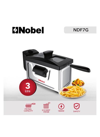 اشتري Deep Fryer Stainless Steel 3 Ltrs NDF7G 3 لتر 1800 وات NDF7G أسود/فضي في الامارات