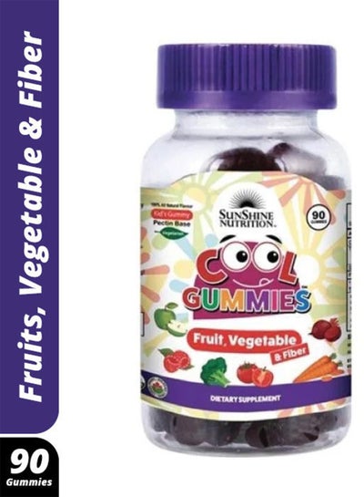 Buy Cool Gummies Kids Gummy Blackcurrant Flavour Pectin Base Infused With Fruit Vegetable And Fiber Dietary Supplement Vegetarian 90 Gummies in UAE