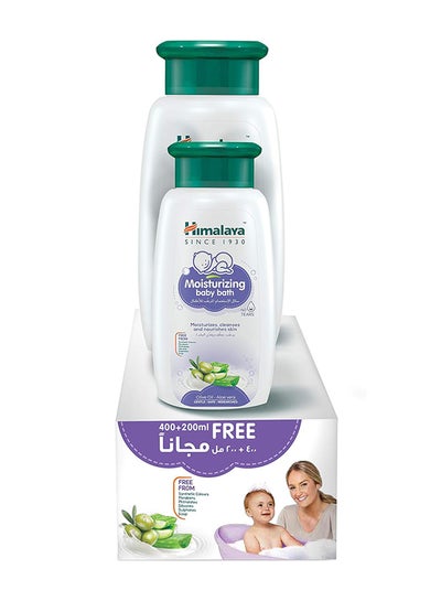 Buy Pack Of 2 Moisturizing Baby Bath With Olive Oil And Aloe Vera - (400ml, 200ml) in Saudi Arabia