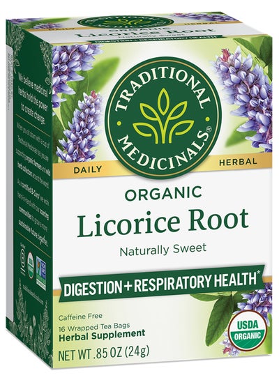 Buy Organic Licorice Root, Digestion & Respiratory Health,Caffeine Free, 16 Tea Bags 24grams Pack of 16 in UAE