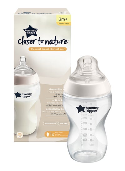 Buy Pack Of 1 Closer To Nature Baby Feeding Bottle 3 Months+ 340  ml, Clear in UAE