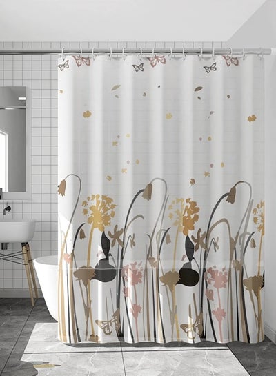 Buy Waterproof Printed Shower Curtain Multicolor 180 x 180cm in Saudi Arabia