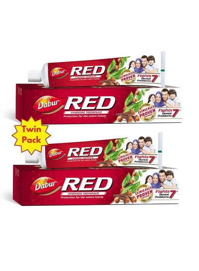 Buy Ayurvedic Red Toothpaste For Teeth And Gums Pack Of 2 200.0grams in UAE