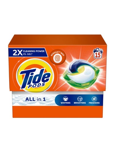 Buy Original All In One Laundry Detergent Pods Whitens Brightens Freshens 15 Count 307.5grams in UAE