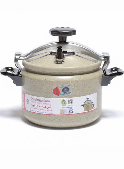 Buy Aluminum Granite Pressure Cooker | Pressure Pot | Arabic Cooker Beige /Grey 11.0Liters in Saudi Arabia