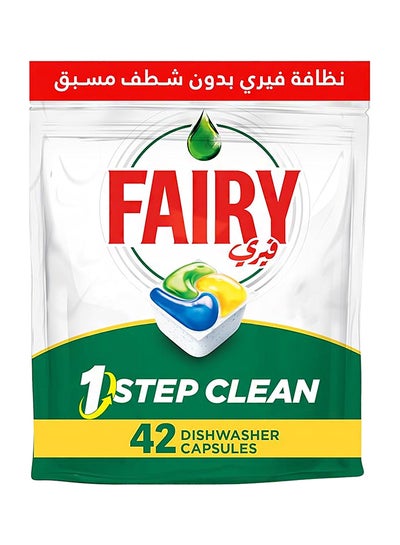 Buy 1 Step Clean Automatic Dishwasher Capsules Lemon Scent 42 Capsules in UAE