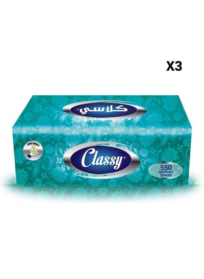 Buy Facial Tissues - 550 Tissues White Pack of 3 White in Egypt