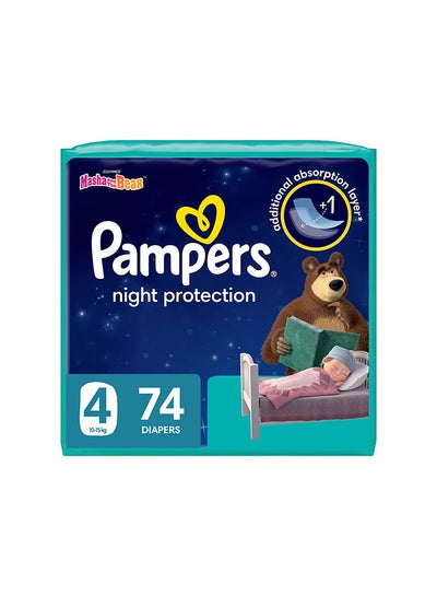 Buy Baby Dry Night Diapers For Extra Sleep Protection Size 4, 74 Count in UAE