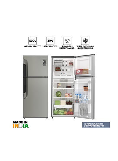 Buy 500L Gross / 319L Net, Double Door Refrigerator, No Frost Top Mount Fridge, R600A Power Saving, CFC Free, Best For Home And Office, 10 Years Inverter Compressor Warranty, St Steel Finish, Made In India 404.42 kW NRF500FSS Grey in UAE