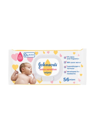 Buy Baby Wipes Extra Sensitive 98% Pure Water 56 Piece in Egypt