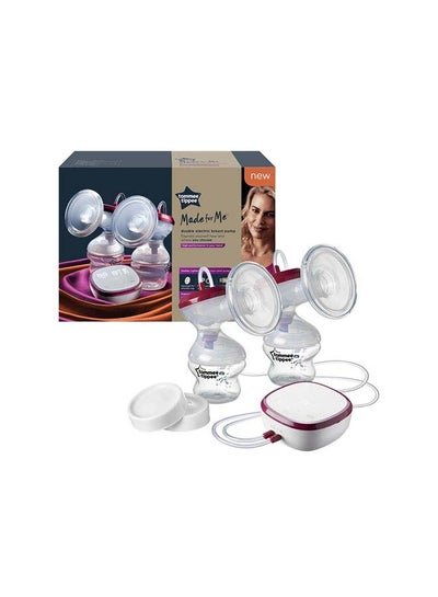 اشتري MadeFor Me Single Electric Breast Pump, Strong Suction, SOft Feel, USB Rechargeable, Quiet, Portable, Express Modes, Baby Bottle Included في الامارات