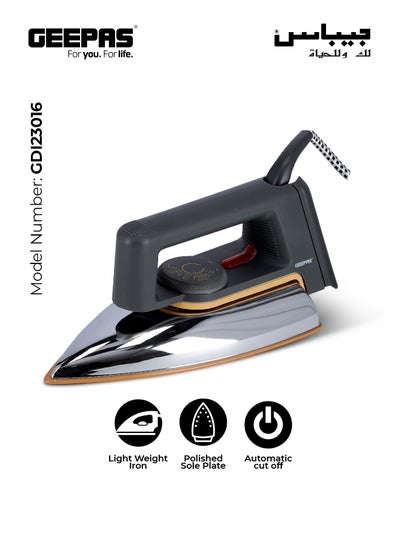 Buy Dry Iron - Non-Stick Coating Plate & Adjustable Thermostat Control | Indicator Light | Perfect for All Types Of Clothes | 2 Years Warranty 1200 W GDI23016 Multicolour in Saudi Arabia