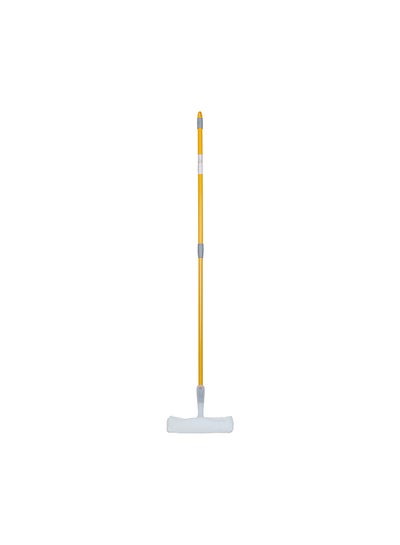 Buy Microfibre Window Washer Squeegee With Telescopic Handle Yellow/Grey/White 25cm in UAE