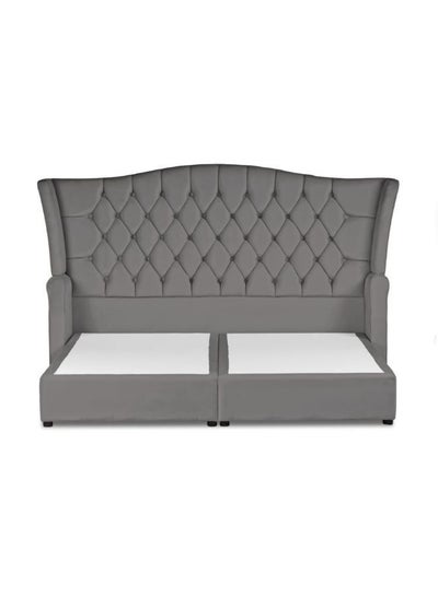 Buy Taj Mahal Velvet Bed Frame Gray 200x100cm in Saudi Arabia