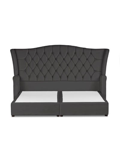 Buy Taj Mahal Velvet Bed Frame Dark Grey 200x200cm in Saudi Arabia