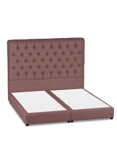 Buy Lujin Linen Bed Frame Dark Pink 200x200cm in Saudi Arabia