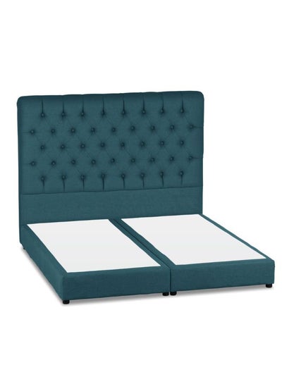 Buy Lujin Linen Bed Frame Turquoise 200x140cm in Saudi Arabia