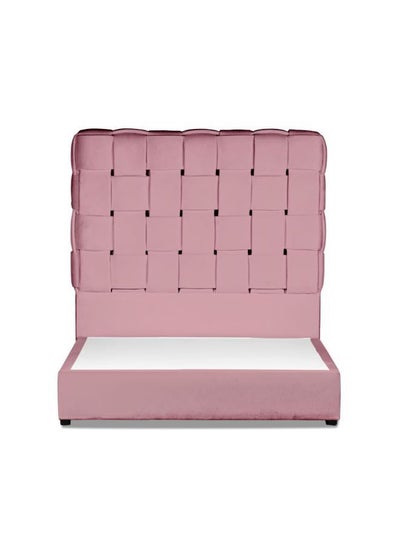 Buy Al Shahba Velvet Bed Frame Light Pink 200x160cm in Saudi Arabia