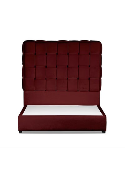 Buy Al Shahba Velvet Bed Frame Burgundy 200x120cm in Saudi Arabia