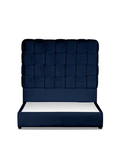 Buy Al Shahba Velvet Bed Frame Dark Blue 200x160cm in Saudi Arabia