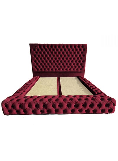 Buy Valencia Velvet Bed Frame Burgundy 200x90cm in Saudi Arabia