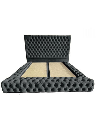 Buy Valencia Velvet Bed Frame Dark Grey 200x100cm in Saudi Arabia