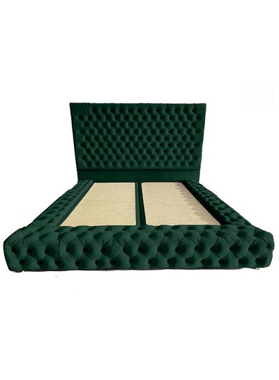 Buy Valencia Velvet Bed Frame Dark Green 200x90cm in Saudi Arabia