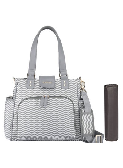 Buy Jane Diaper Bag, Baby Essentials And Changing Mat With Multiple Pockets, USB - Grey in UAE