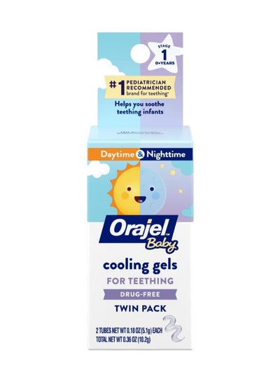 Buy 2-Tubes Daytime And Nighttime Non-Medicated Cooling Gels For Teething Two Tubes in UAE