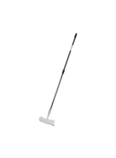 Buy Microfibre Window Washer Squeegee With Chrome Telescopic Handle Black/Grey 25cm in UAE