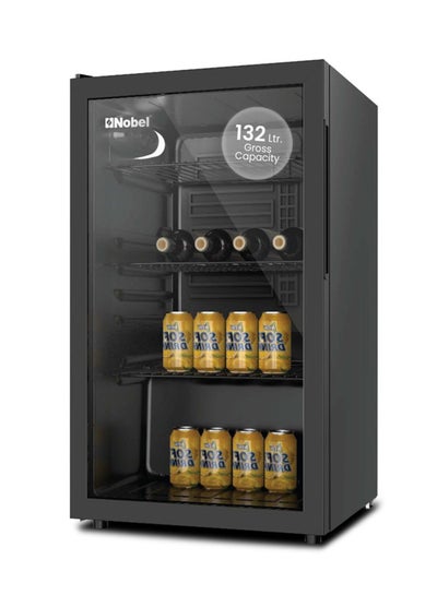 Buy Bottle Chiller With Metal Shelf And Glass Door 132 L 220 W NBC140RH Black in UAE