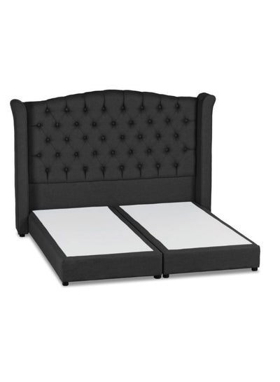 Buy Al Dimashqi Linen Bed Frame Dark Gray 200x90cm in Saudi Arabia